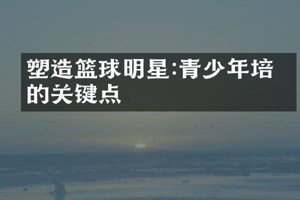 塑造篮球明星:青少年培养的关键点