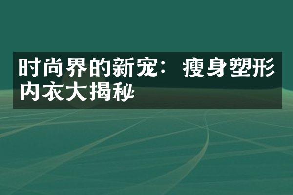 时尚界的新宠：瘦身塑形内衣大揭秘