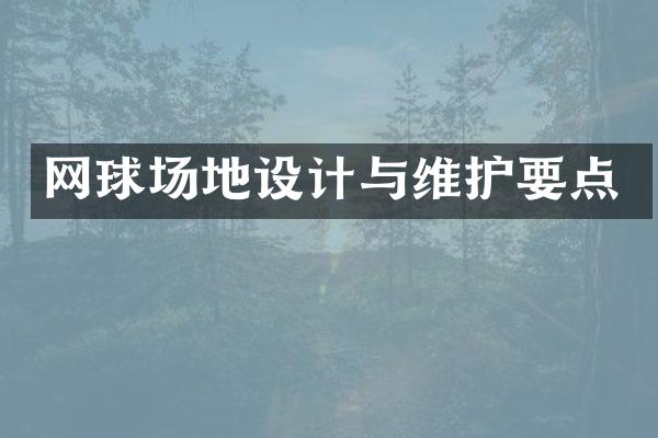 网球场地设计与维护要点