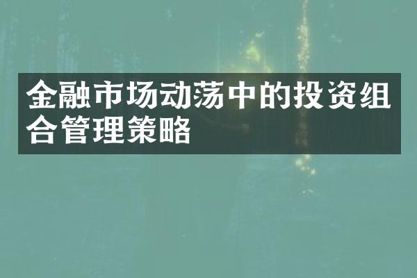 金融市场动荡中的投资组合管理策略