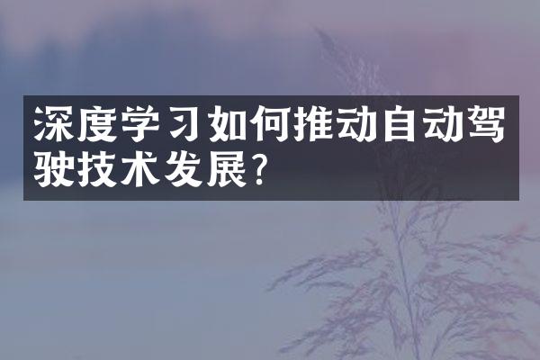 深度学习如何推动自动驾驶技术发展?