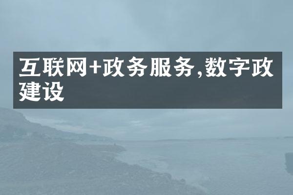 互联网+政务服务,数字政府建设