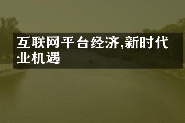 互联网平台经济,新时代商业机遇