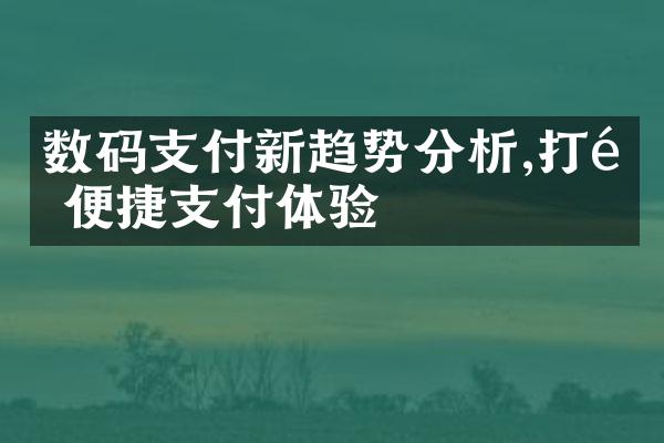 数码支付新趋势分析,打造便捷支付体验