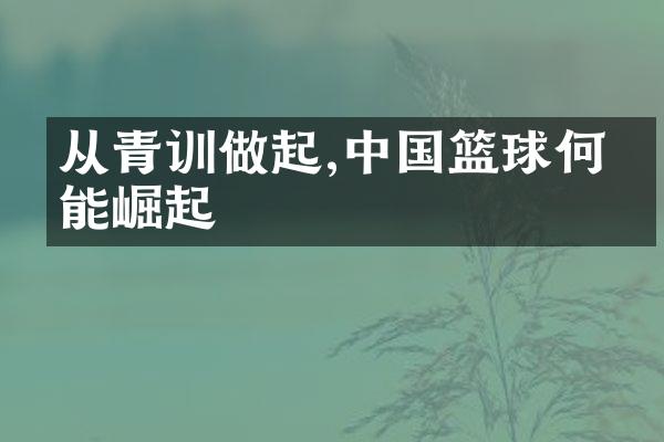 从青训做起,篮球何时能崛起