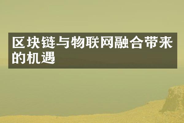 区块链与物联网融合带来的机遇