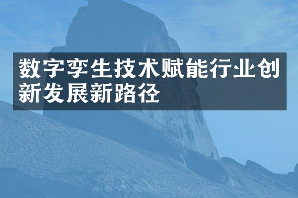 数字孪生技术赋能行业创新发展新路径