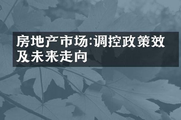 房地产市场:调控政策效果及未来走向