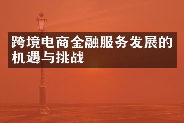 跨境电商金融服务发展的机遇与挑战