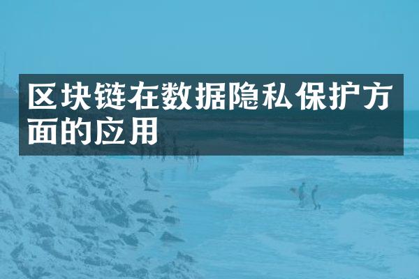 区块链在数据隐私保护方面的应用