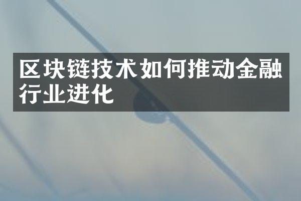 区块链技术如何推动金融行业进化