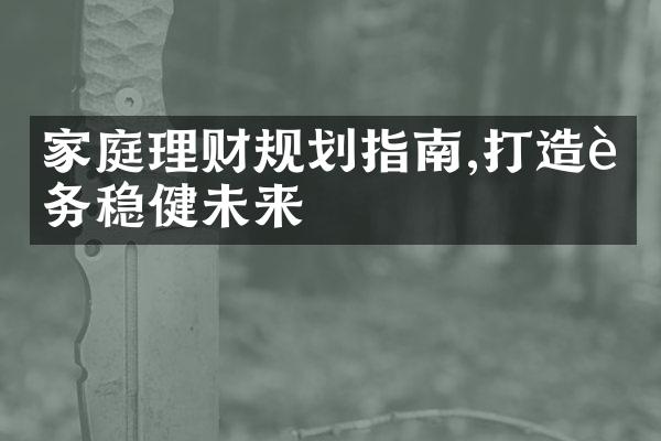 家庭理财规划指南,打造财务稳健未来