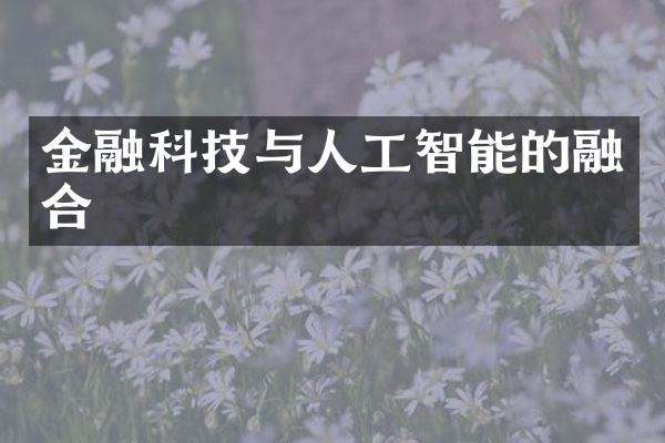 金融科技与人工智能的融合