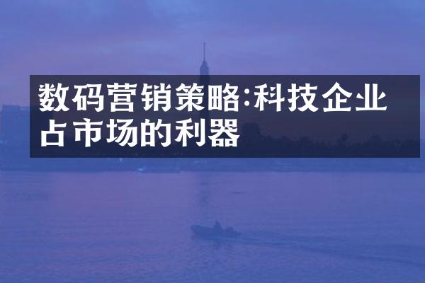 数码营销策略:科技企业抢占市场的利器