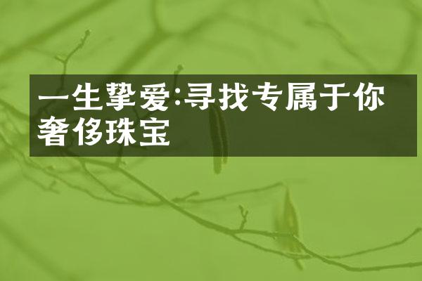 一生挚爱:寻找专属于你的奢侈珠宝