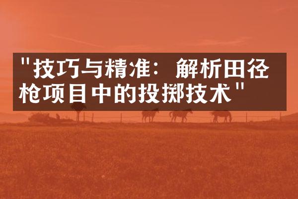 "技巧与精准：解析田径标枪项目中的投掷技术"