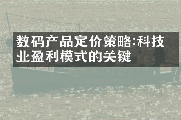 数码产品定价策略:科技企业盈利模式的关键