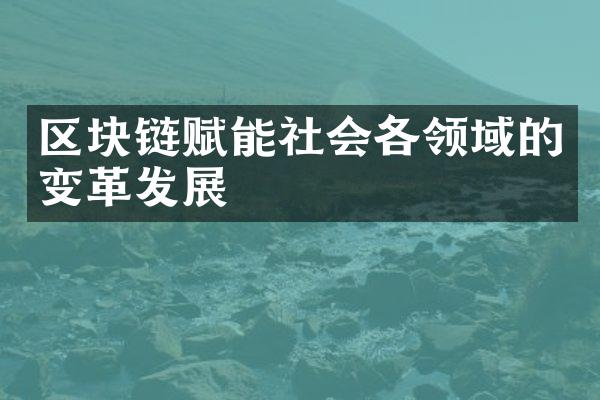 区块链赋能社会各领域的变革发展