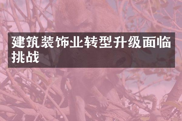 建筑装饰业转型升级面临挑战