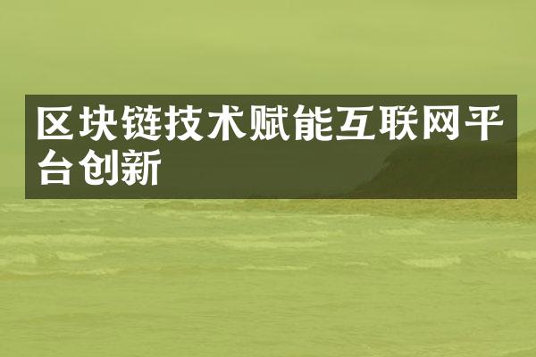 区块链技术赋能互联网平台创新