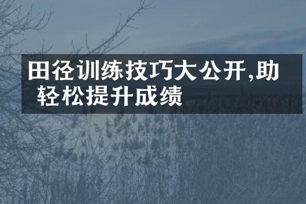 田径训练技巧大公开,助你轻松提升成绩