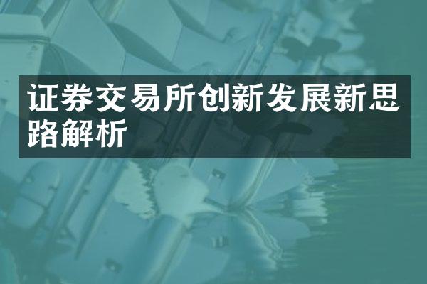 证券交易所创新发展新思路解析