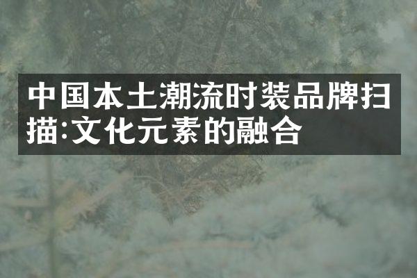 中国本土潮流时装品牌扫描:文化元素的融合