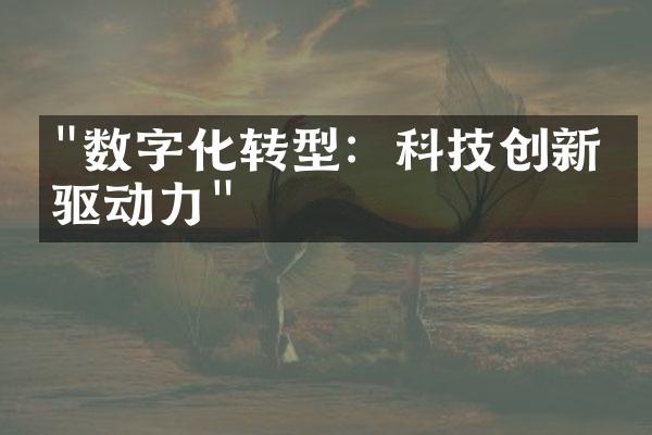 "数字化转型：科技创新的驱动力"