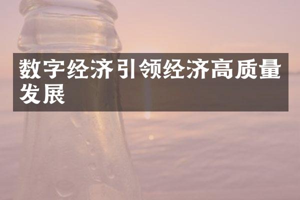 数字经济引领经济高质量发展