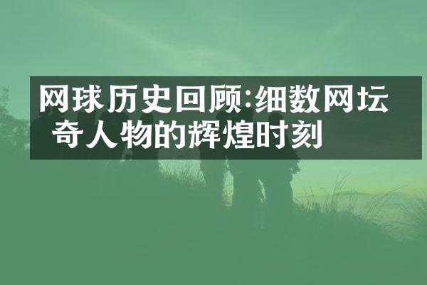 网球历史回顾:细数网坛传奇人物的辉煌时刻