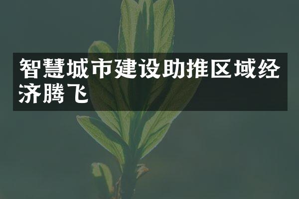 智慧城市助推区域经济腾飞