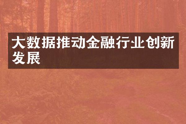 大数据推动金融行业创新发展