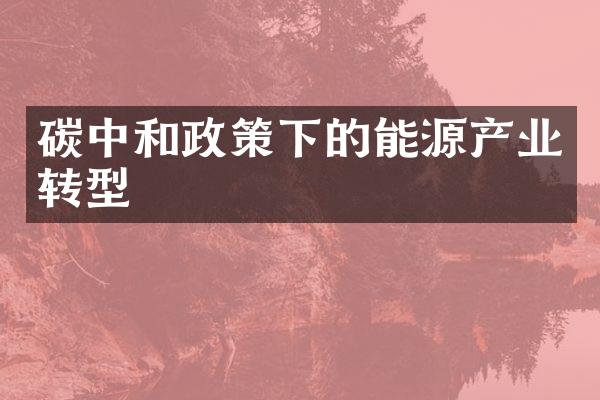 碳中和政策下的能源产业转型