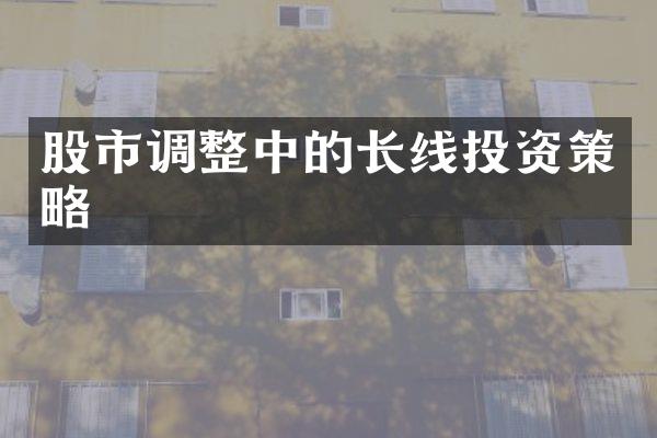 股市调整中的长线投资策略