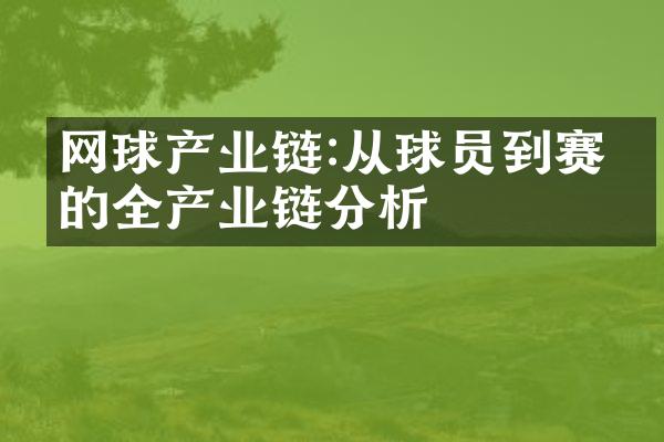 网球产业链:从球员到赛事的全产业链分析