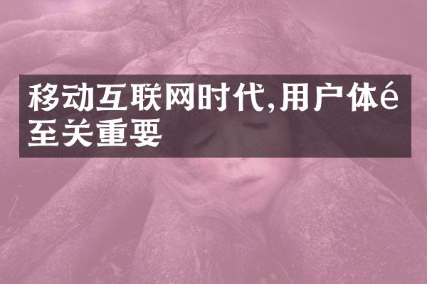 移动互联网时代,用户体验至关重要