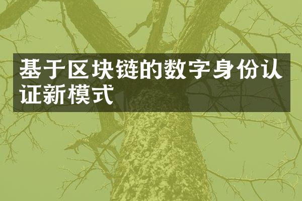 基于区块链的数字身份认证新模式