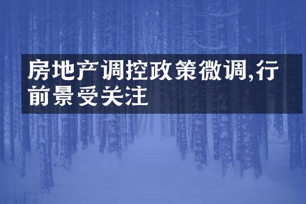 房地产调控政策微调,行业前景受关注