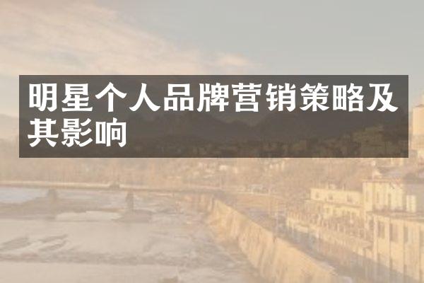 明星个人品牌营销策略及其影响