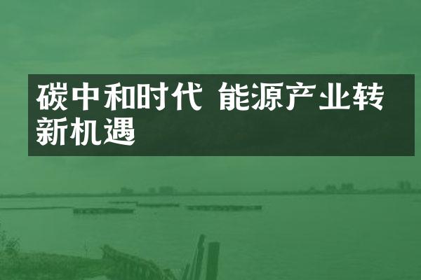 碳中和时代 能源产业转型新机遇