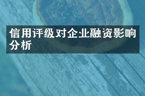 信用评级对企业融资影响分析