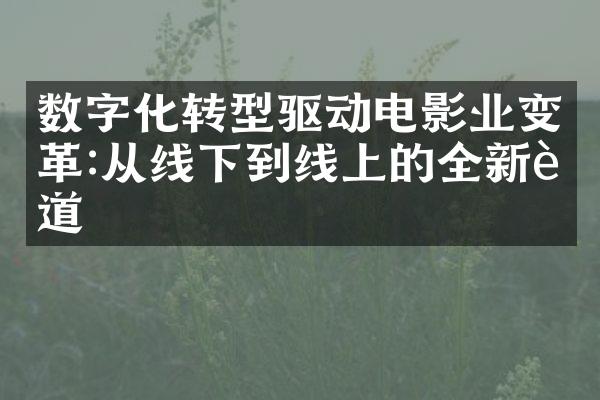 数字化转型驱动电影业变革:从线下到线上的全新赛道