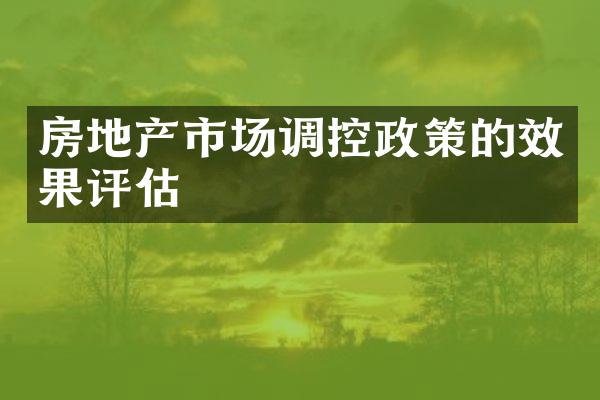 房地产市场调控政策的效果评估