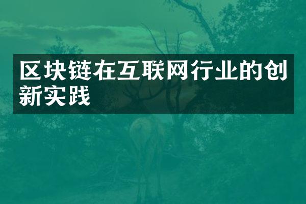 区块链在互联网行业的创新实践