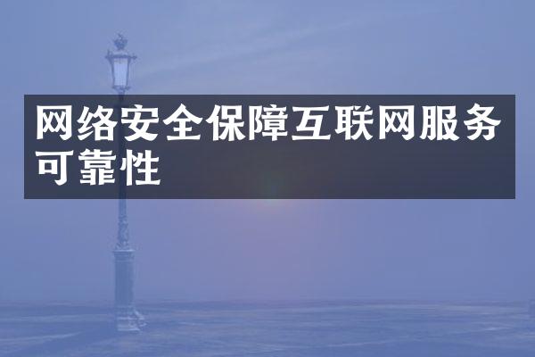 网络安全保障互联网服务可靠性