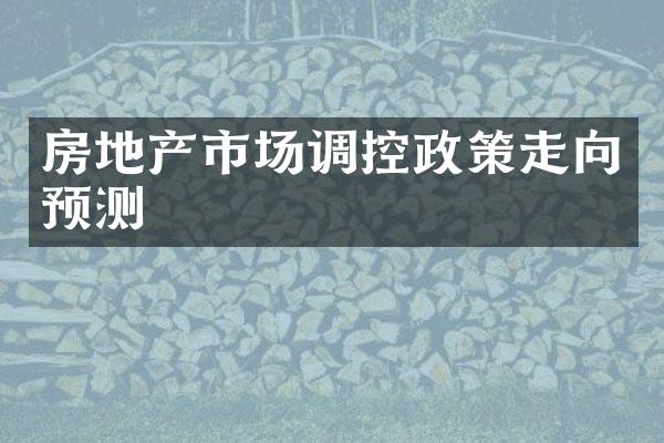 房地产市场调控政策走向预测