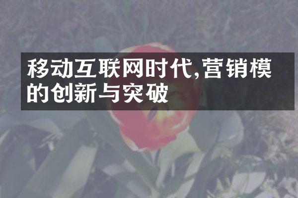 移动互联网时代,营销模式的创新与突破