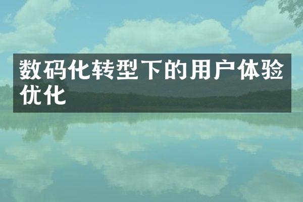 数码化转型下的用户体验优化