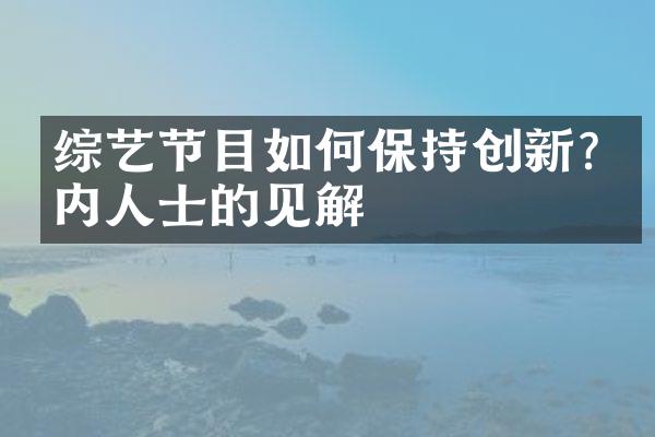 综艺节目如何保持创新?业内人士的见解