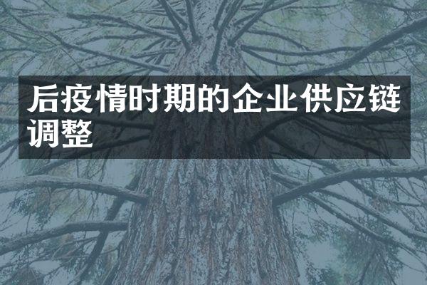 后疫情时期的企业供应链调整